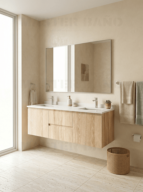 Mueble vanitorio Doble Aéreo  de 140 cm /  M2-1423 -DA / Cava
