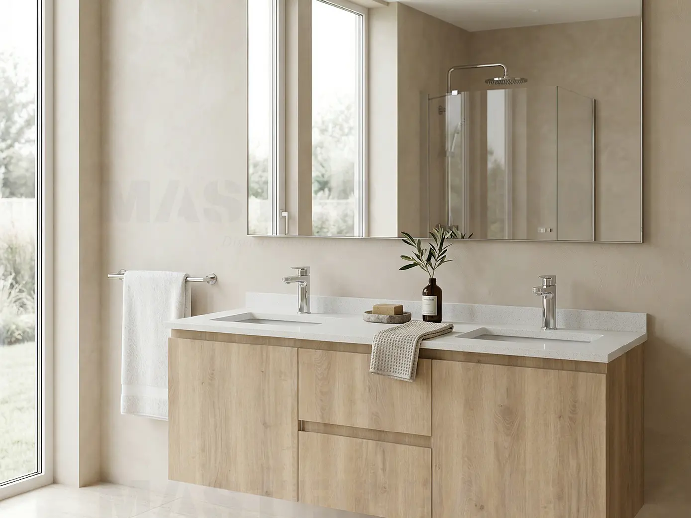 Mueble vanitorio Doble Aéreo  de 140 cm /  M2-1428 -DA / Jerez 1