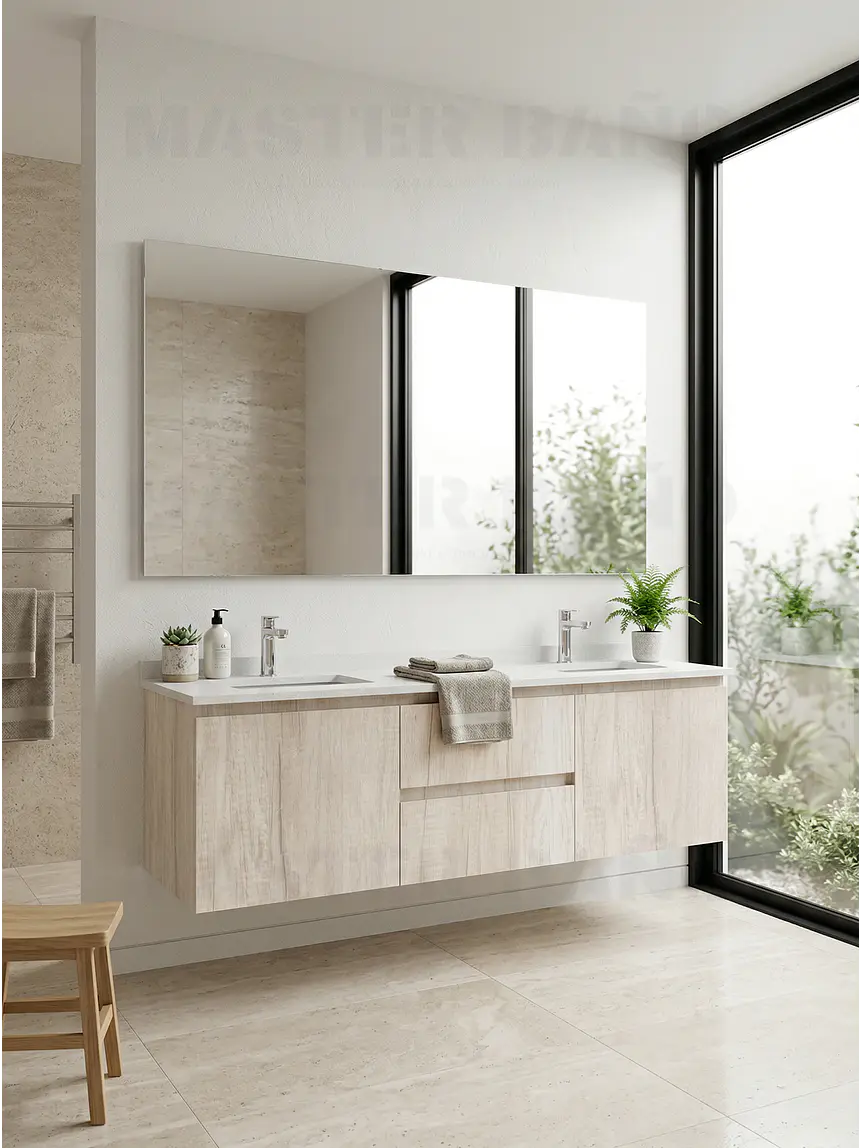 Mueble vanitorio Doble Aéreo  de 140 cm /  M2-1423 -DA / Toscana 1