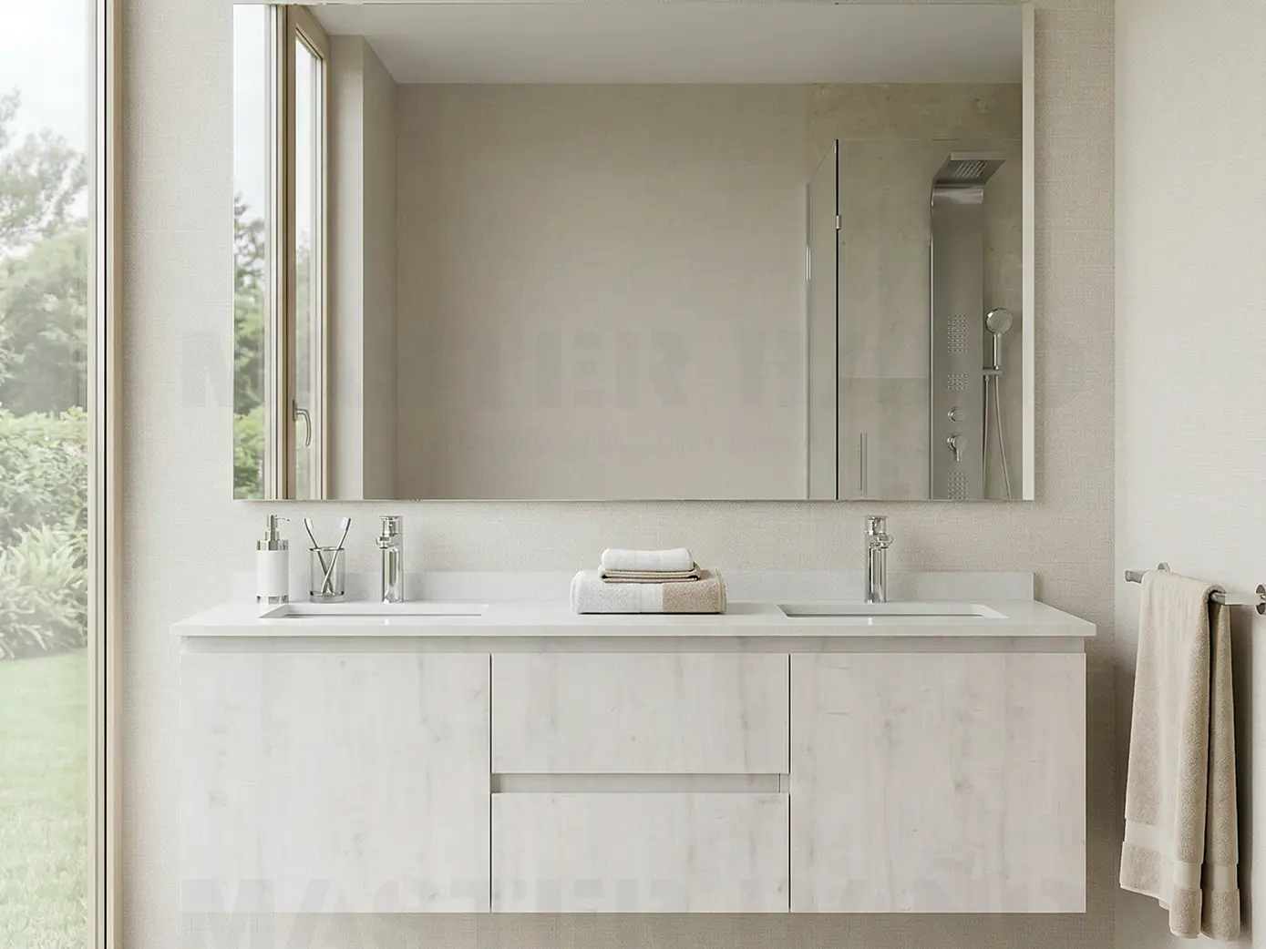 Mueble vanitorio Doble Aéreo  de 140 cm /  M2-1423 -DA / Alaska 1