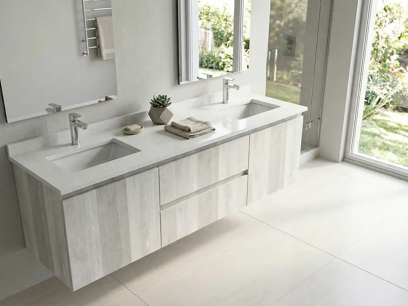 Mueble vanitorio Doble Aéreo  de 140 cm /  M2-1423 -DA / Legno 1