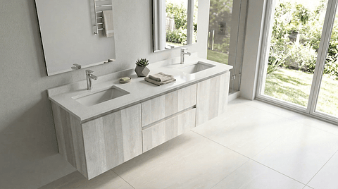 Mueble vanitorio Doble Aéreo  de 140 cm /  M2-1423 -DA / Legno