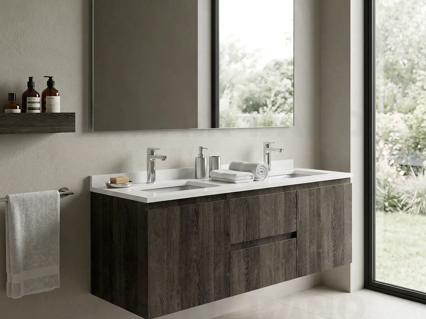 Mueble vanitorio Doble Aéreo  de 130 cm /  M2-1323 -DA / Espresso 1