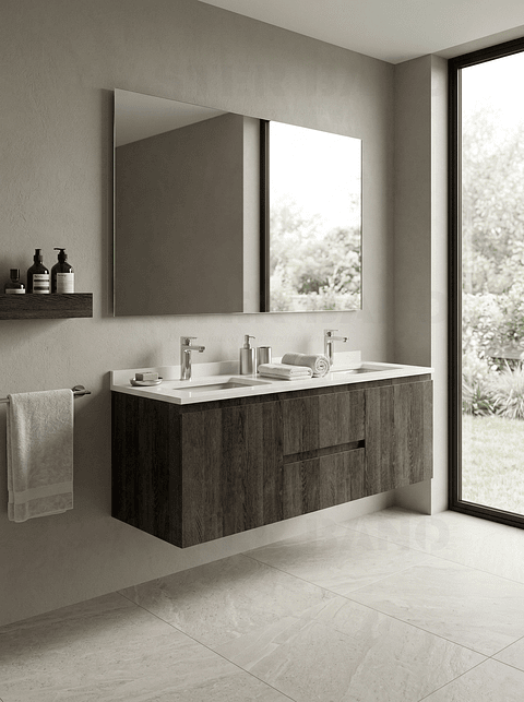 Mueble vanitorio Doble Aéreo  de 130 cm /  M2-1323 -DA / Espresso