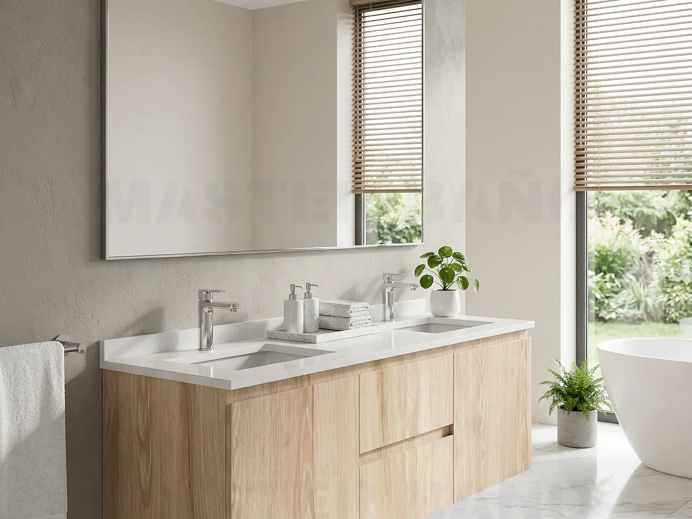 Mueble vanitorio Doble Aéreo  de 130 cm /  M2-1323 -DA / Cava 1