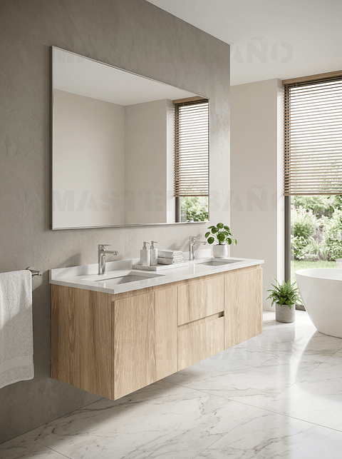 Mueble vanitorio Doble Aéreo  de 130 cm /  M2-1323 -DA / Cava