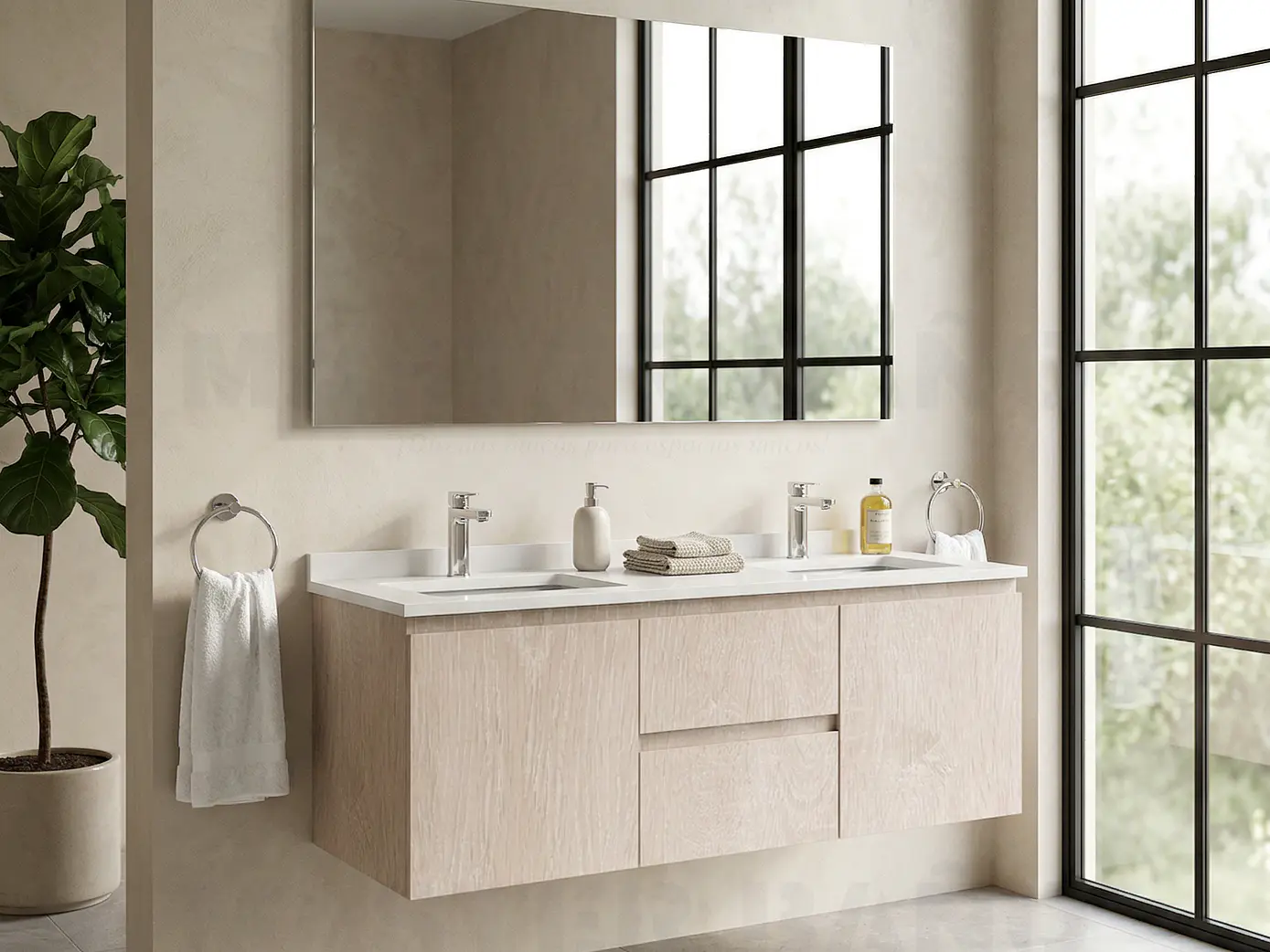 Mueble vanitorio Doble Aéreo  de 130 cm /  M2-1323 -DA / Provenzal 1