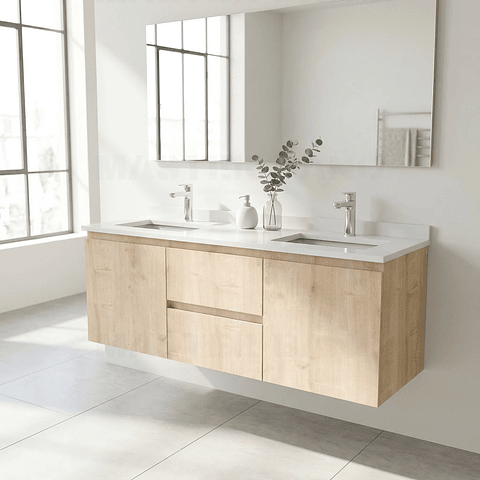 Mueble vanitorio Doble Aéreo  de 130 cm /  M2-1323 -DA / Rustico