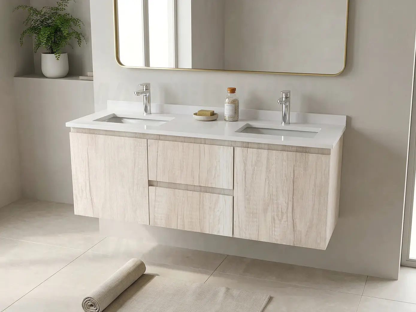 Mueble vanitorio Doble Aéreo  de 130 cm /  M2-1323 -DA / Toscana 1