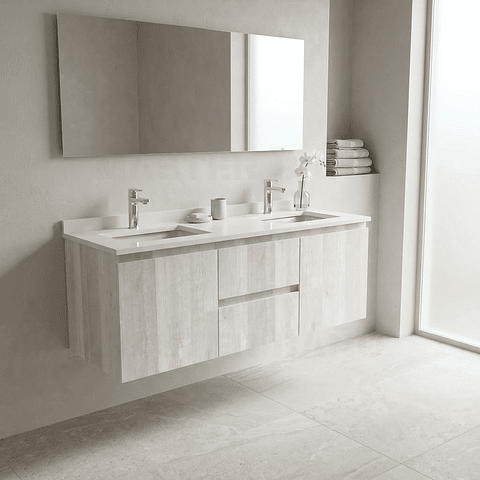 Mueble vanitorio Doble Aéreo  de 130 cm /  M2-1323 -DA / Legno