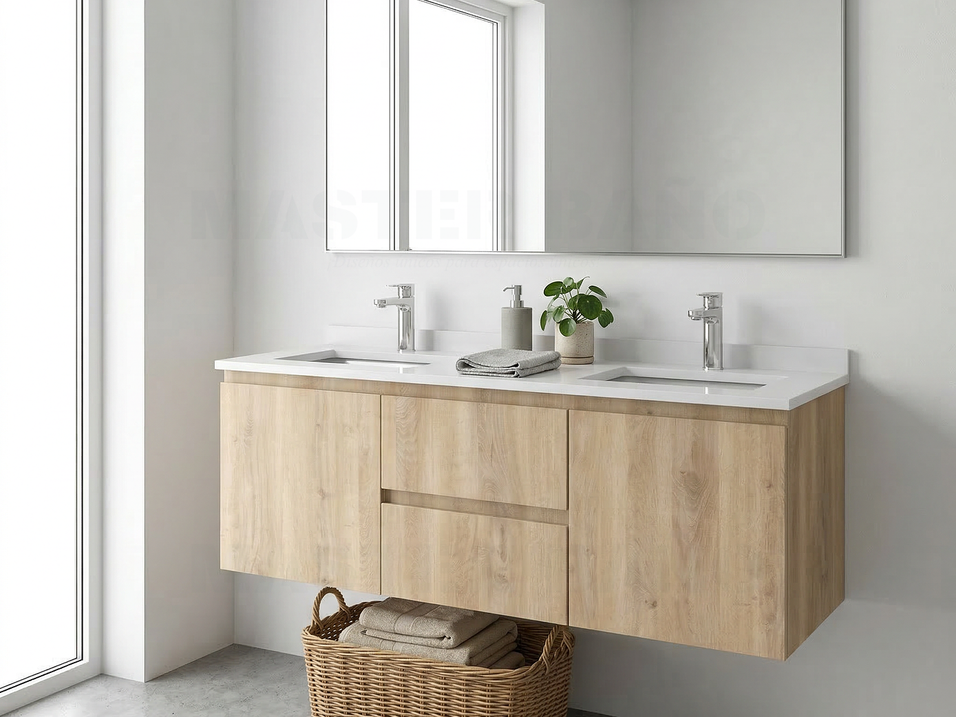 Mueble vanitorio Doble Aéreo  de 130 cm /  M2-1323 -DA / Jerez 1