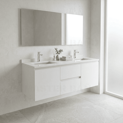 Mueble vanitorio Doble Aéreo  de 130 cm /  M2-1323 -DA / Blanco