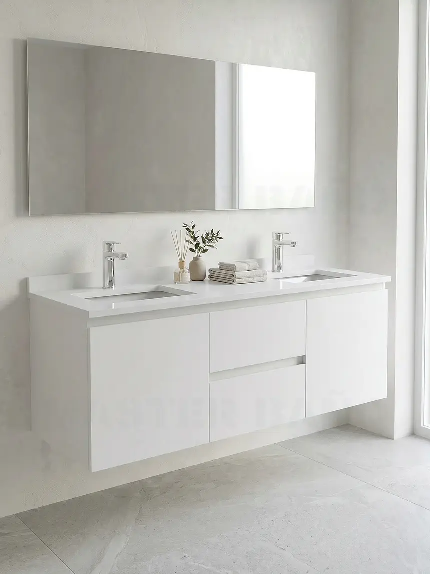 Mueble vanitorio Doble Aéreo  de 130 cm /  M2-1323 -DA / Blanco 1