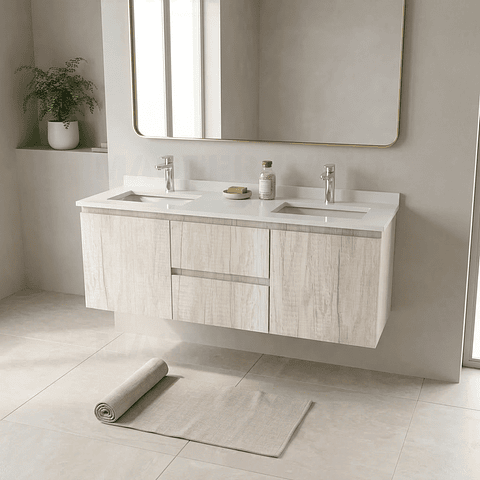 Mueble vanitorio Doble Aéreo  de 120 cm /  M2-1223 -DA / Toscana
