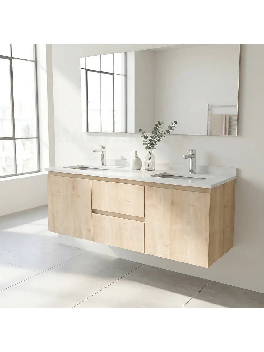 Mueble vanitorio Doble Aéreo  de 120 cm /  M2-1223 -DA / Rustico 1