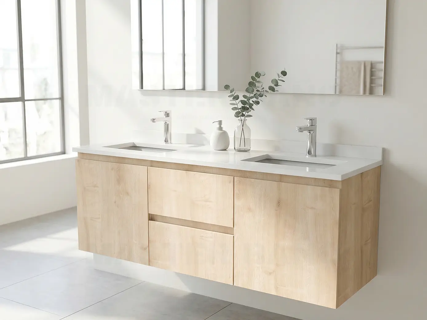 Mueble vanitorio Doble Aéreo  de 120 cm /  M2-1223 -DA / Rustico 1