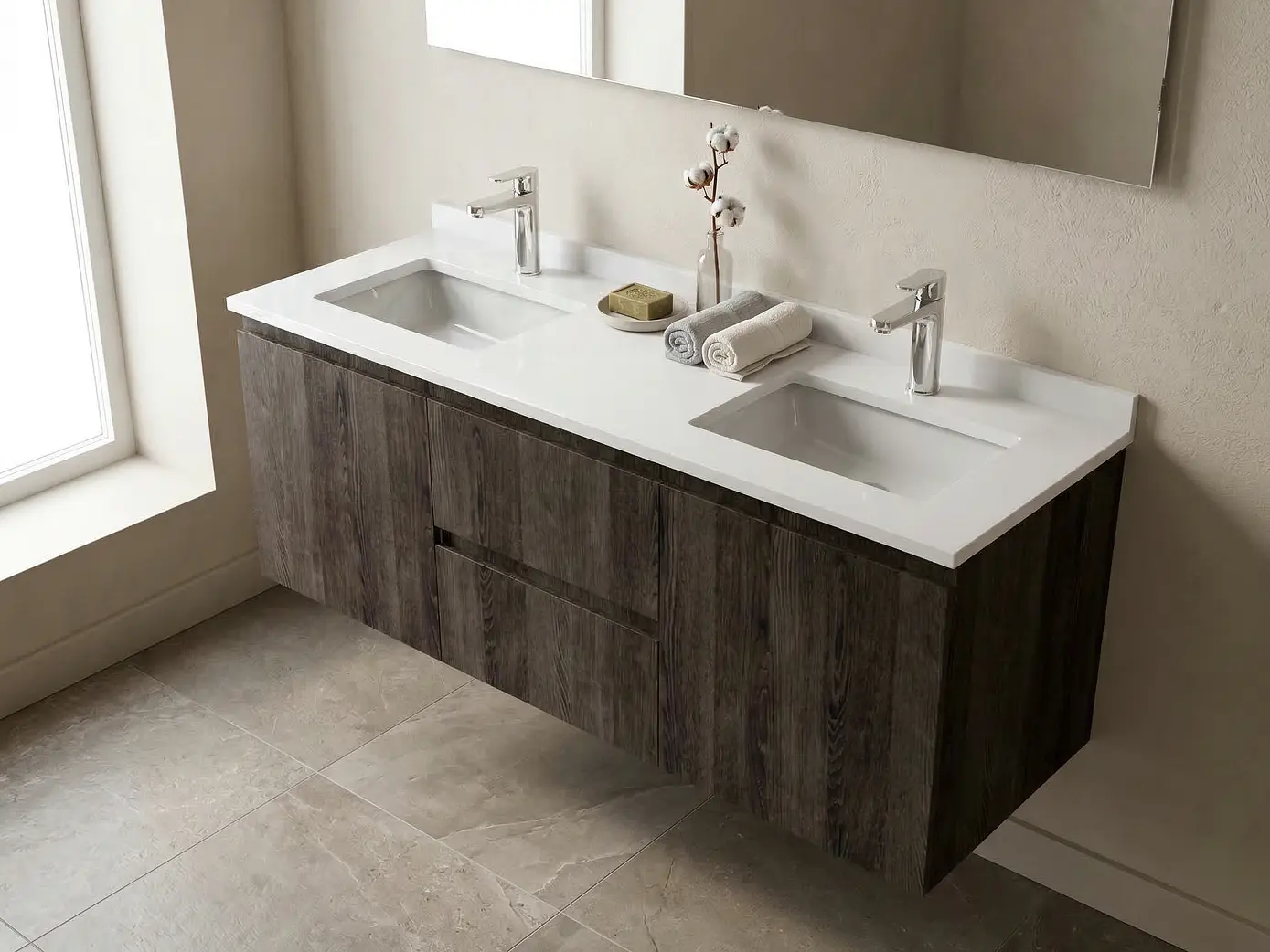 Mueble vanitorio Doble Aéreo  de 120 cm /  M2-1223 -DA / Espresso 1