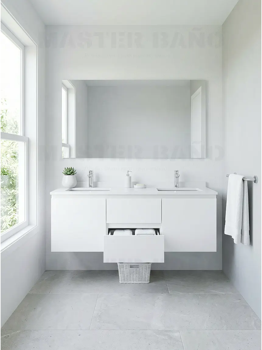Mueble vanitorio Doble Aéreo  de 120 cm /  M2-1223 -DA / Blanco 1