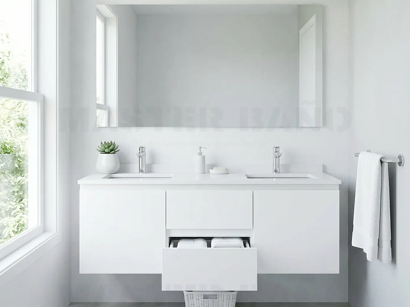 Mueble vanitorio Doble Aéreo  de 120 cm /  M2-1223 -DA / Blanco 1