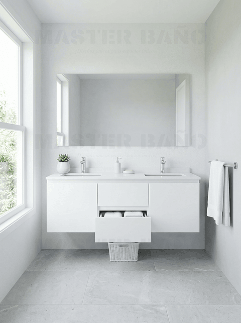 Mueble vanitorio Doble Aéreo  de 120 cm /  M2-1223 -DA / Blanco