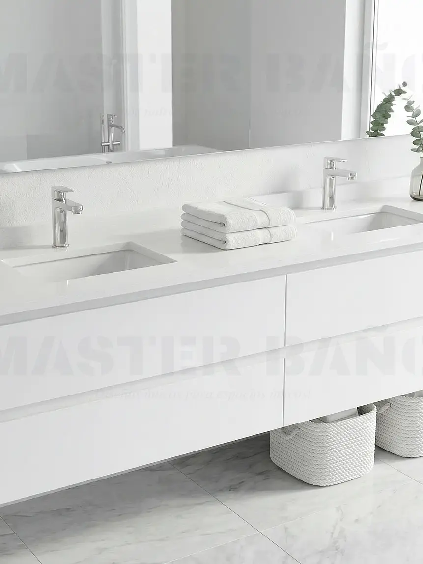 Mueble vanitorio Doble Aéreo  de 200 cm /  M2-2038 -DA / Blanco 1