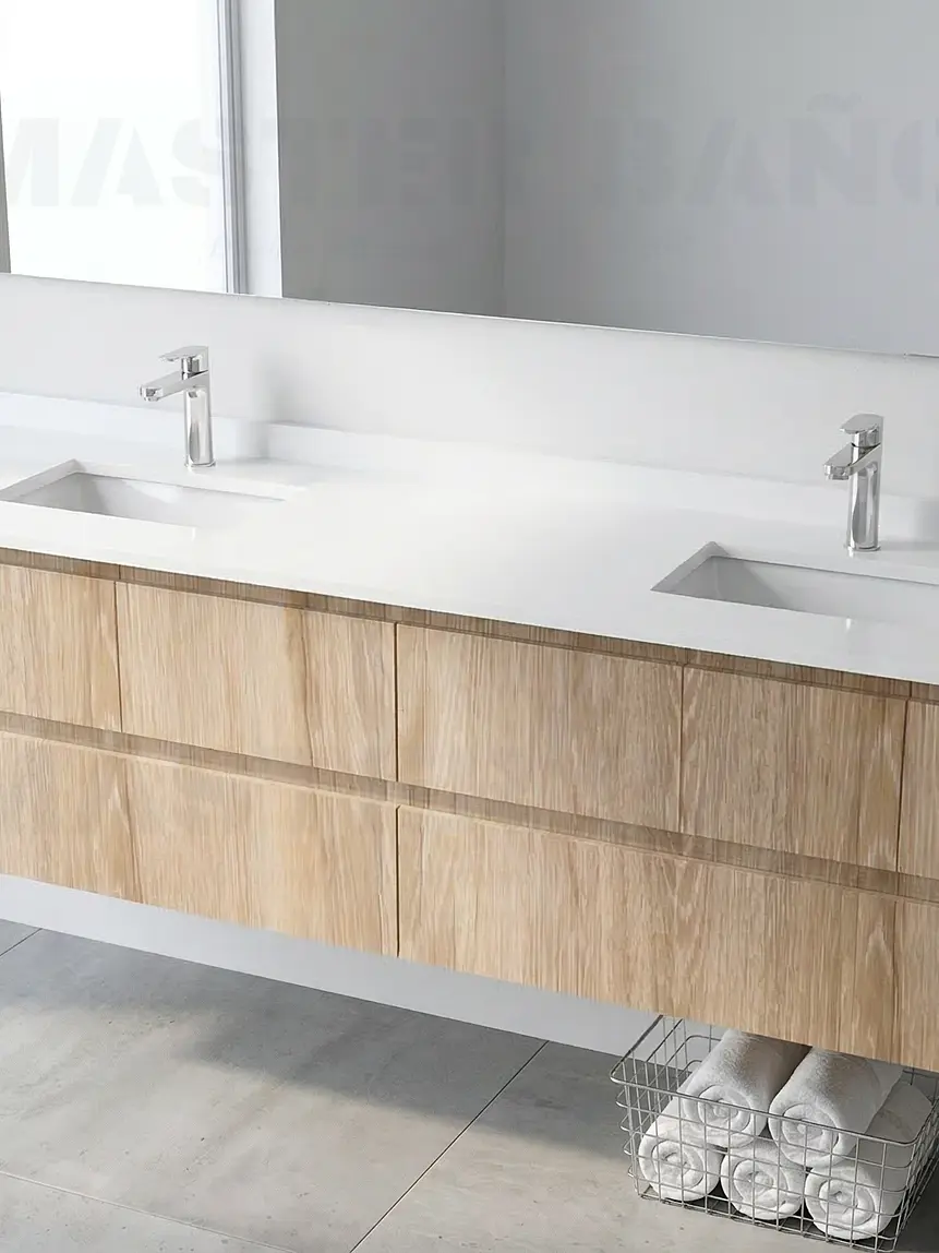 Mueble vanitorio Doble Aéreo  de 200 cm /  M2-2038 -DA / Cava 1