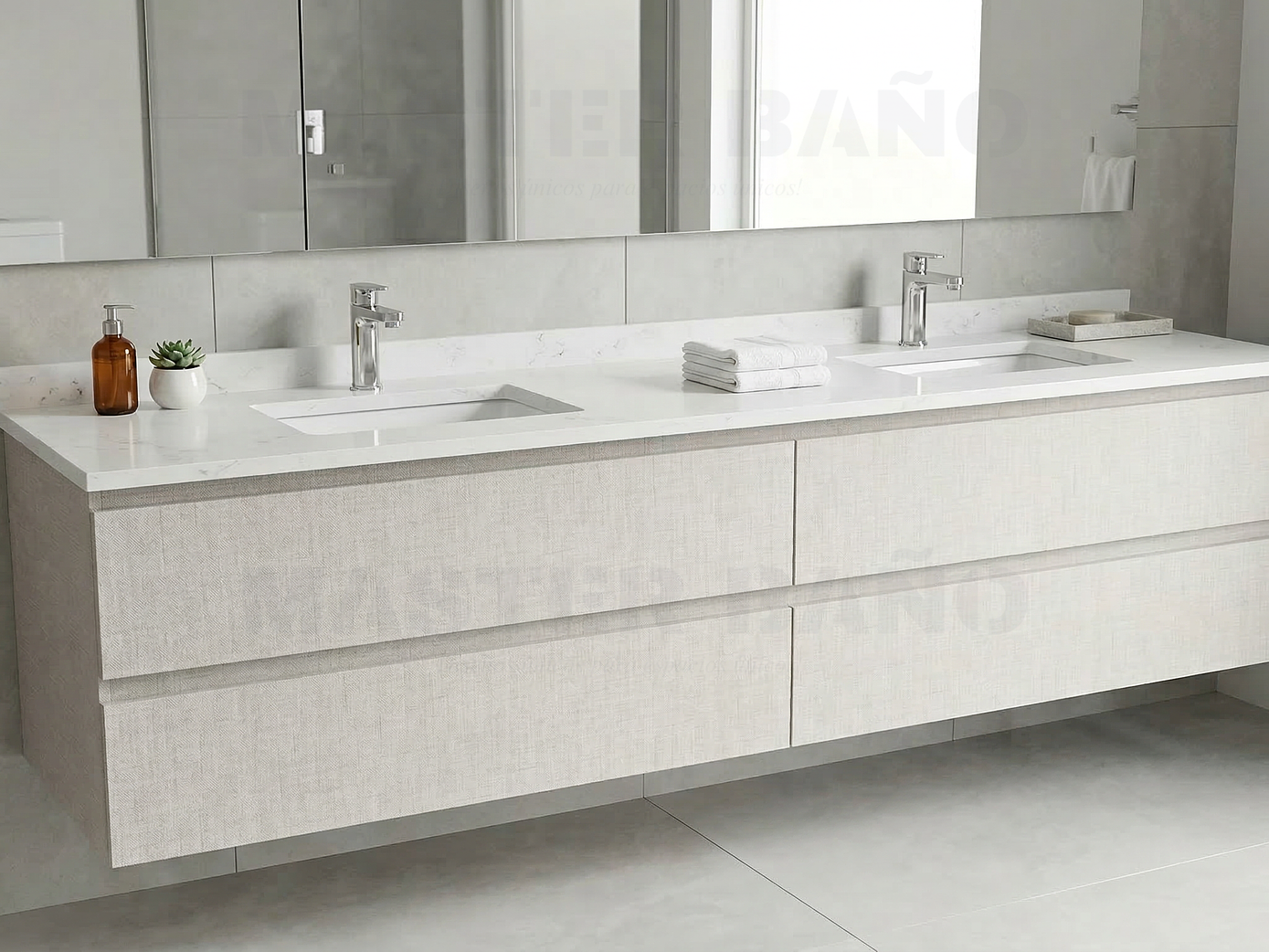 Mueble vanitorio Doble Aéreo  de 200 cm /  M2-2038 -DA / Giorno 1