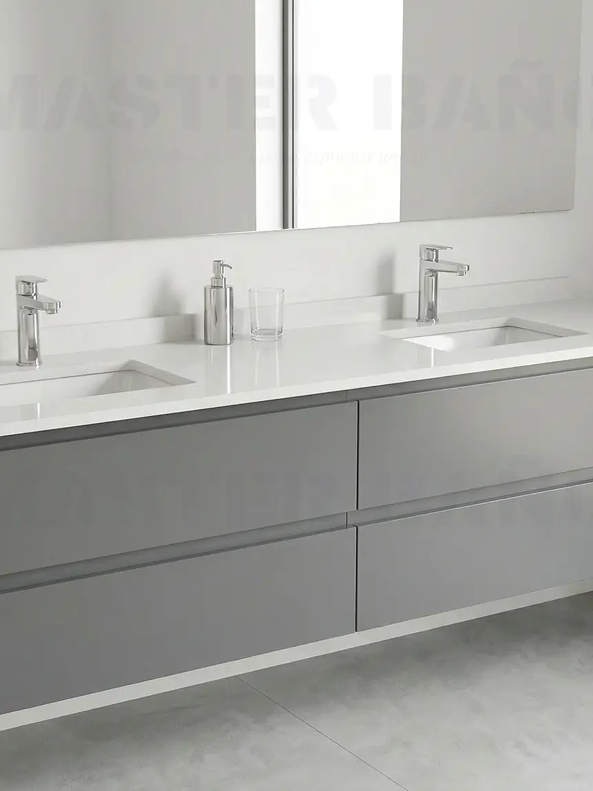 Mueble vanitorio Doble Aéreo  de 200 cm /  M2-2038 -DA / Grafito 1