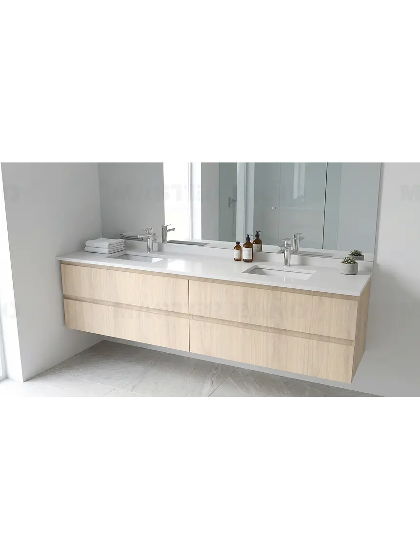 Mueble vanitorio Doble Aéreo  de 200 cm /  M2-2038 -DA / Nougat 1