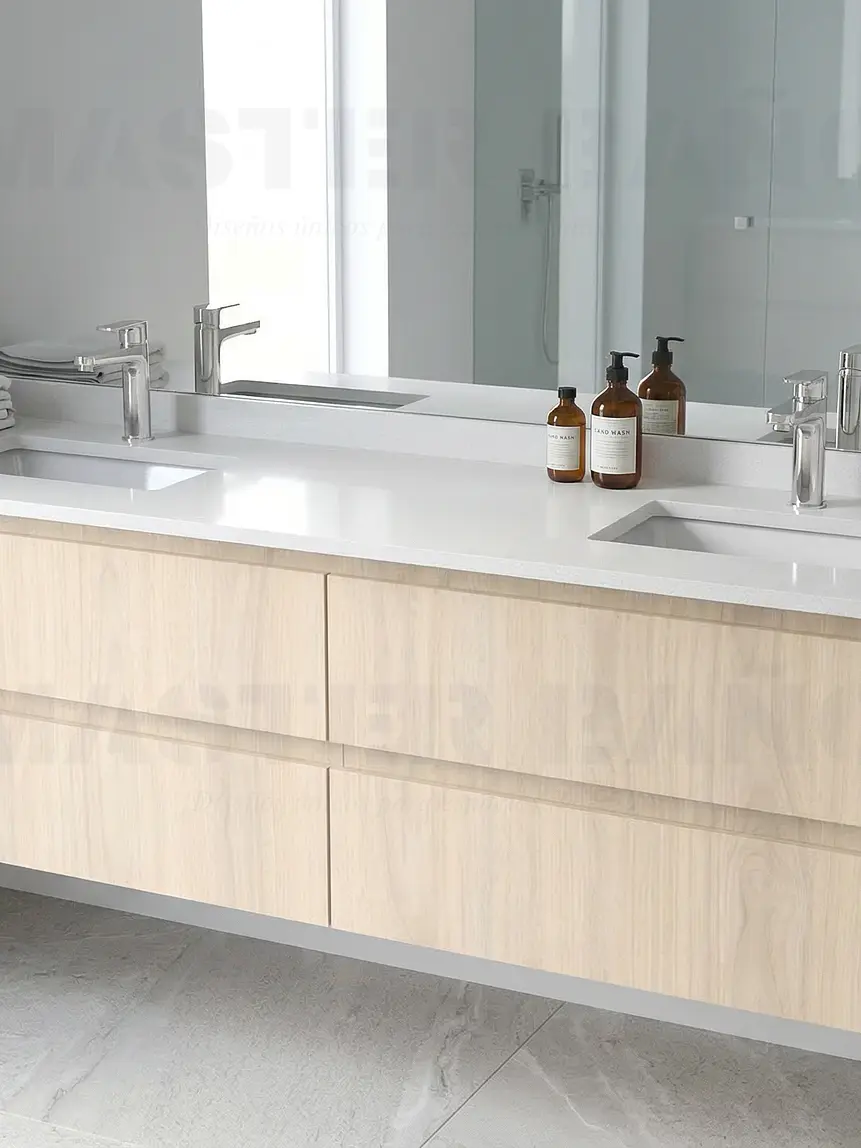 Mueble vanitorio Doble Aéreo  de 200 cm /  M2-2038 -DA / Nougat 1
