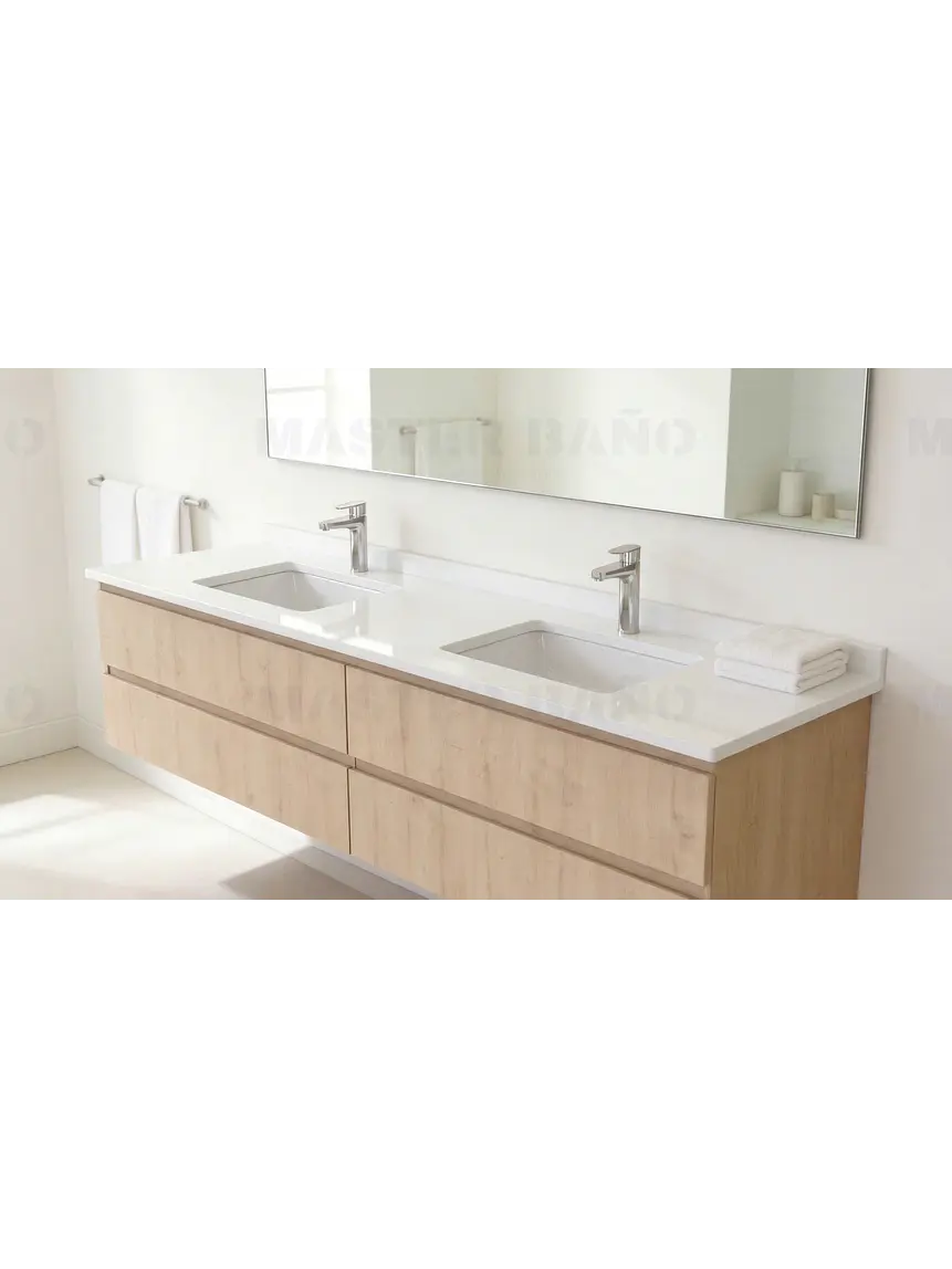 Mueble vanitorio Doble Aéreo  de 200 cm /  M2-2038 -DA / Rustico 1