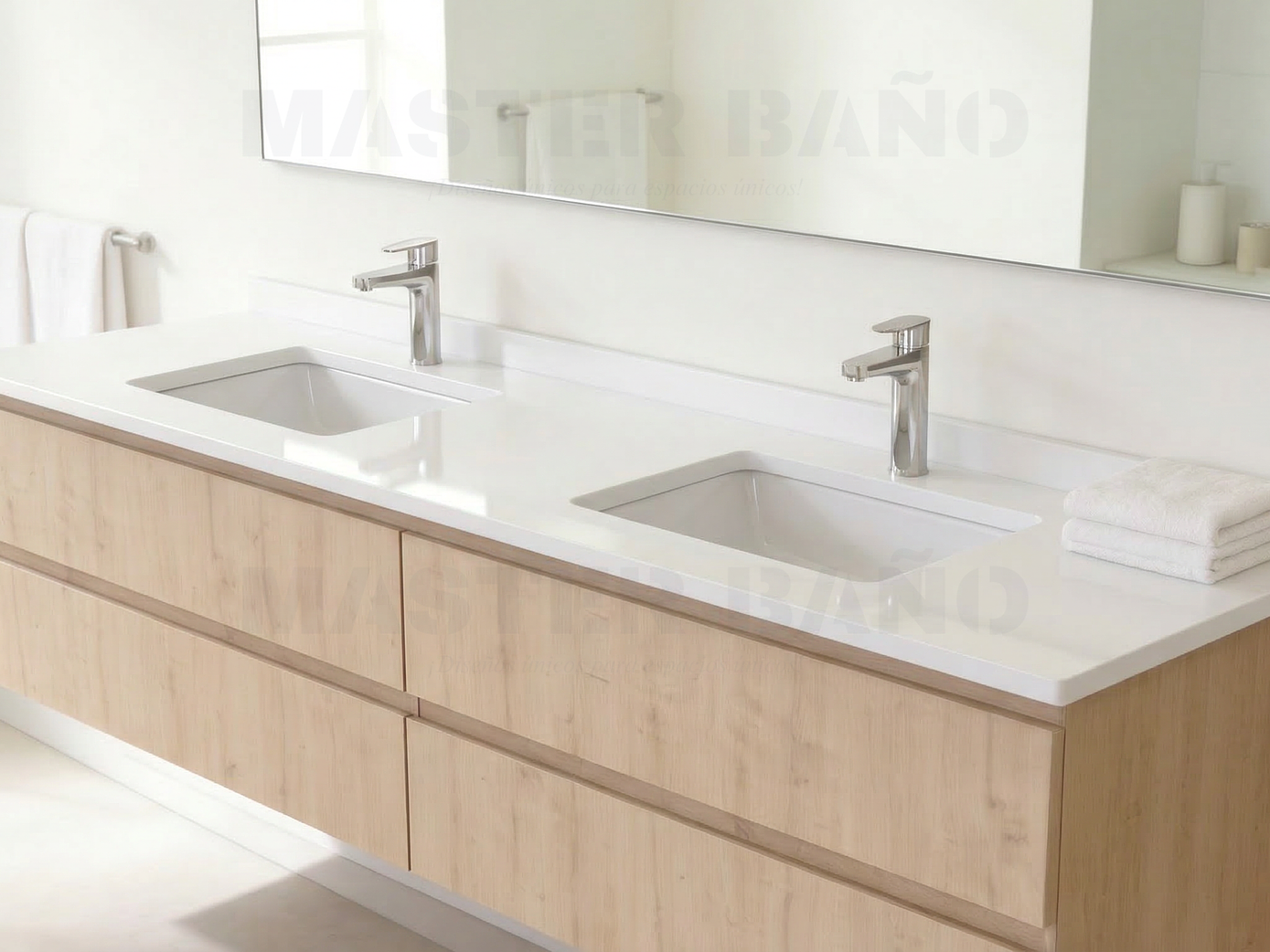 Mueble vanitorio Doble Aéreo  de 200 cm /  M2-2038 -DA / Rustico 1