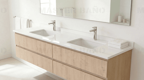 Mueble vanitorio Doble Aéreo  de 200 cm /  M2-2038 -DA / Rustico