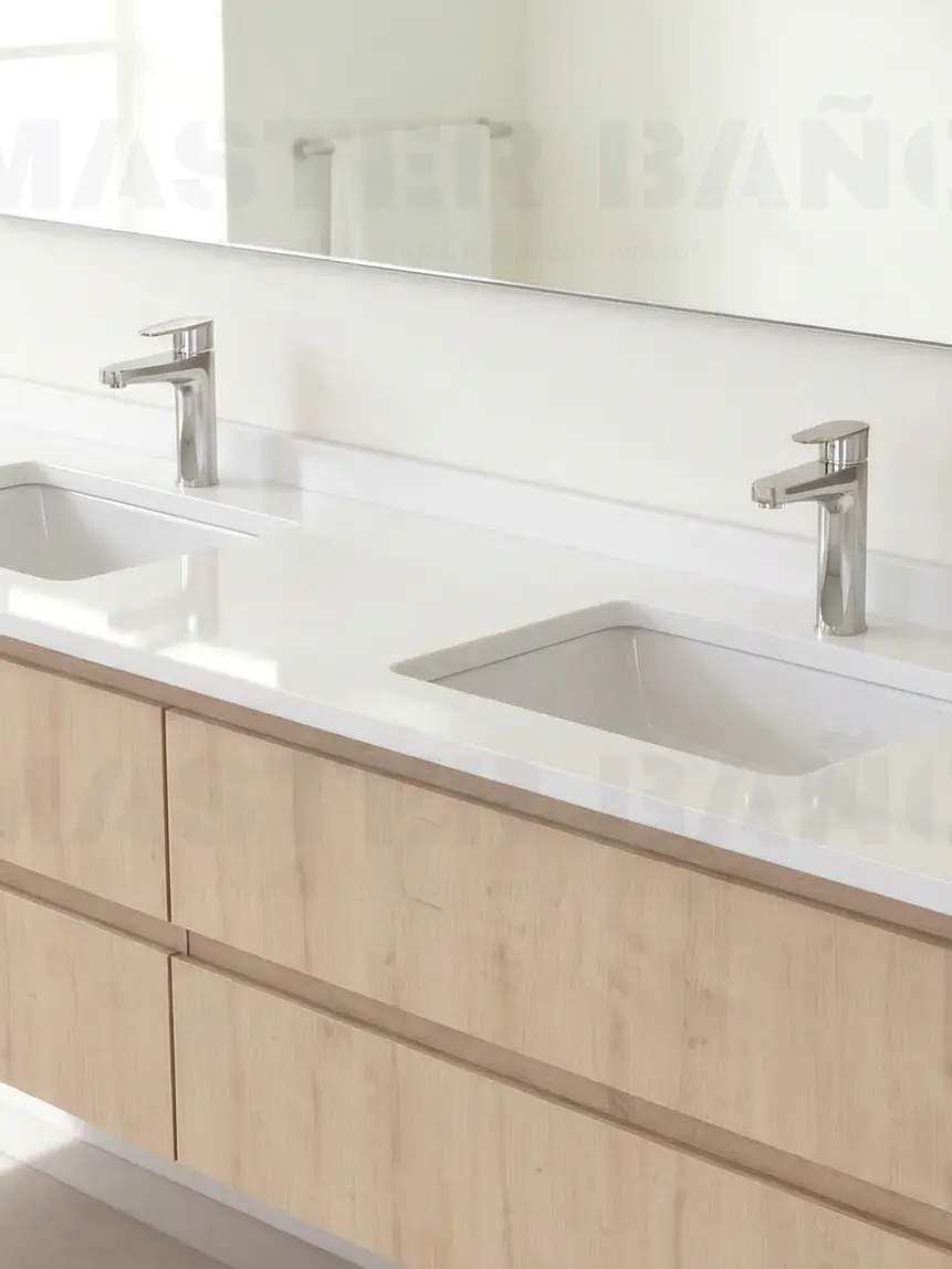 Mueble vanitorio Doble Aéreo  de 200 cm /  M2-2038 -DA / Rustico 1