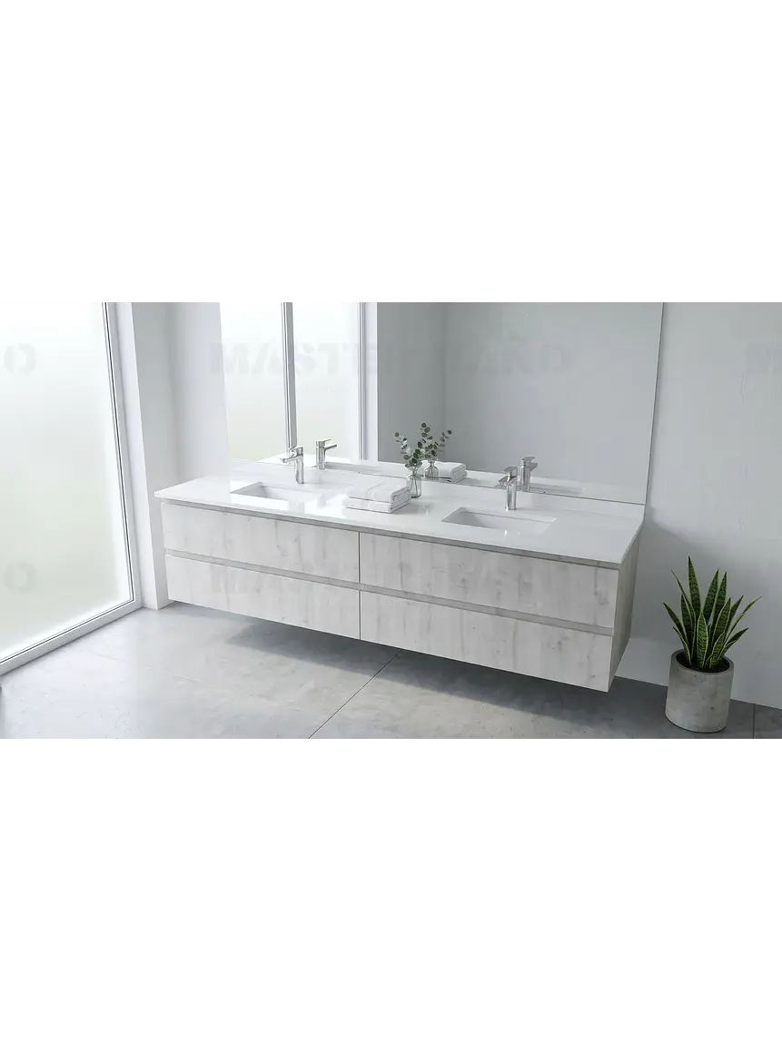 Mueble vanitorio Doble Aéreo  de 200 cm /  M5-2038 -DA / Alaska 1