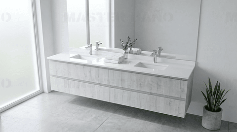 Mueble vanitorio Doble Aéreo  de 200 cm /  M5-2038 -DA / Alaska