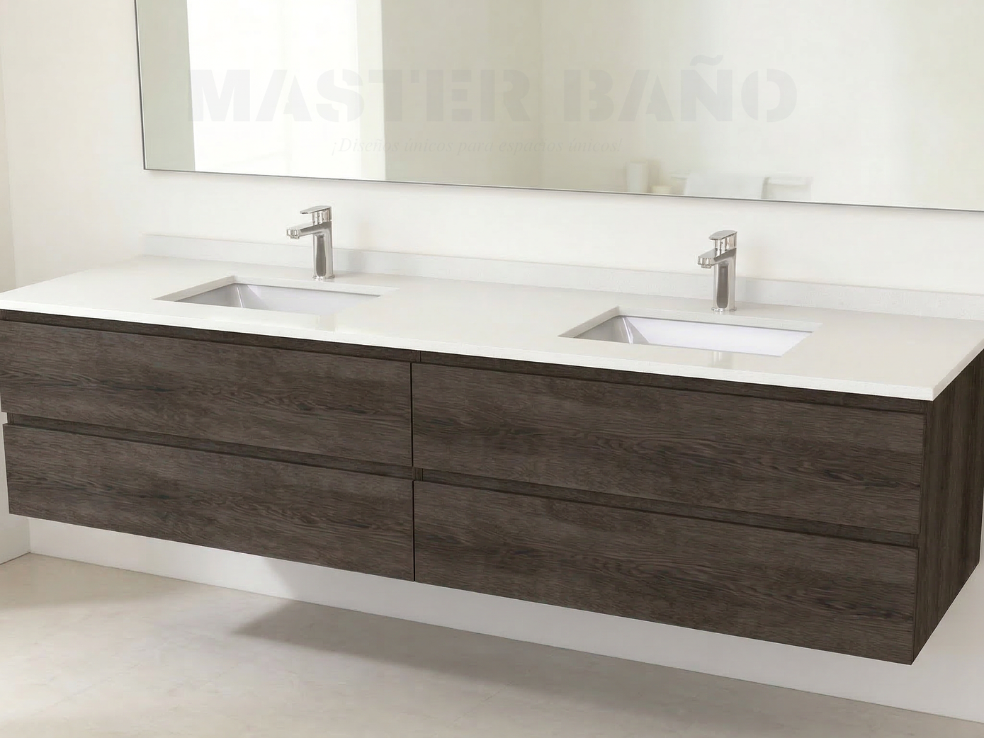 Mueble vanitorio Doble Aéreo  de 200 cm /  M2-2038 -DA / Espresso 1