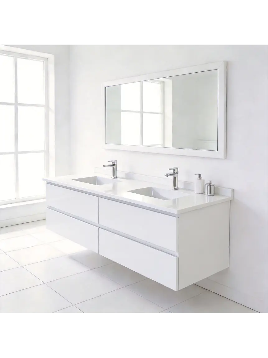 Mueble vanitorio Doble Aéreo  de 140 cm /  M5-1423 -DA / Blanco 1