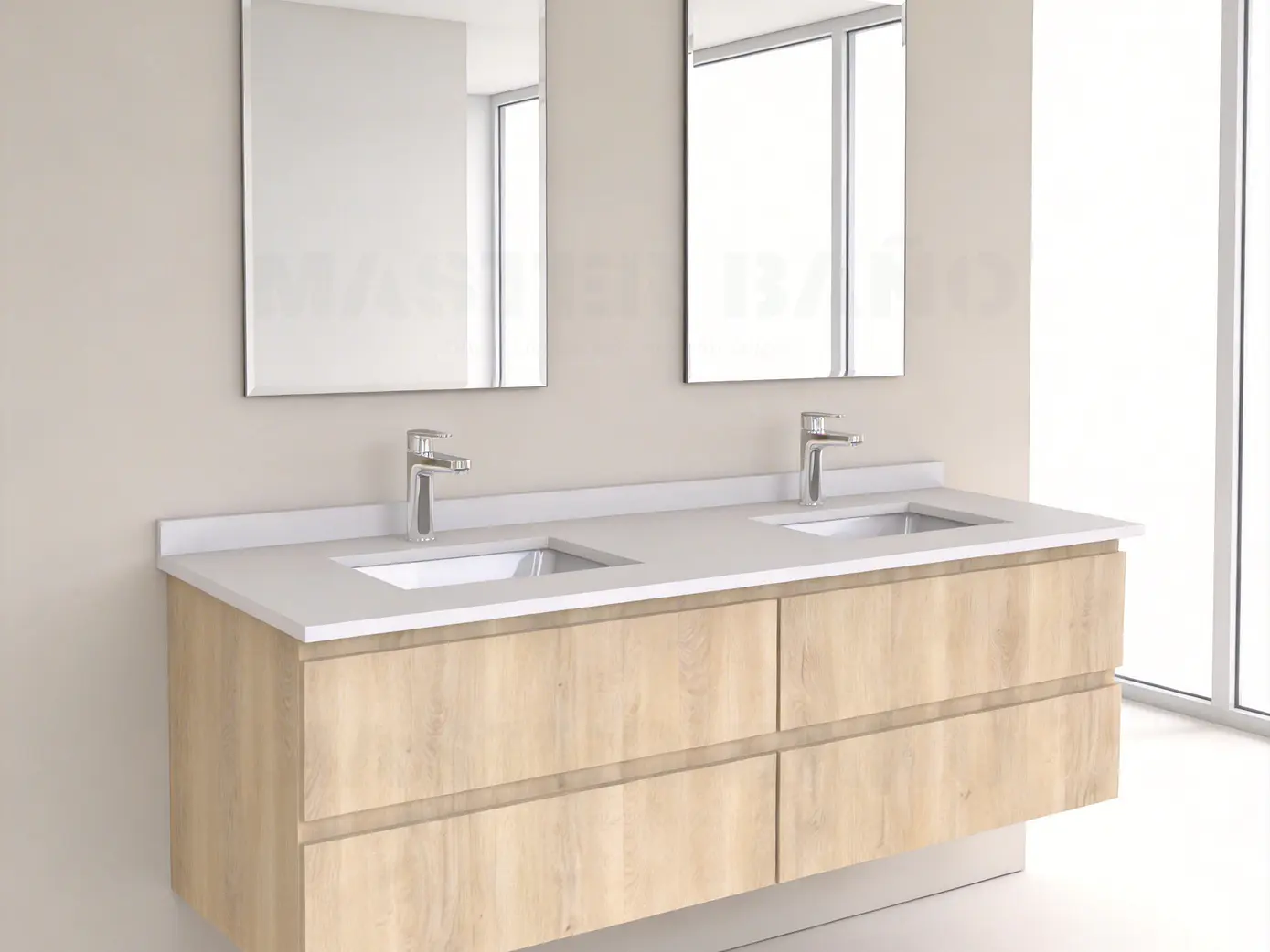 Mueble vanitorio Doble Aéreo  de 140 cm /  M5-1423 -DA / Jerez 1