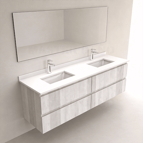 Mueble vanitorio Doble Aéreo  de 140 cm /  M5-1423 -DA / Legno