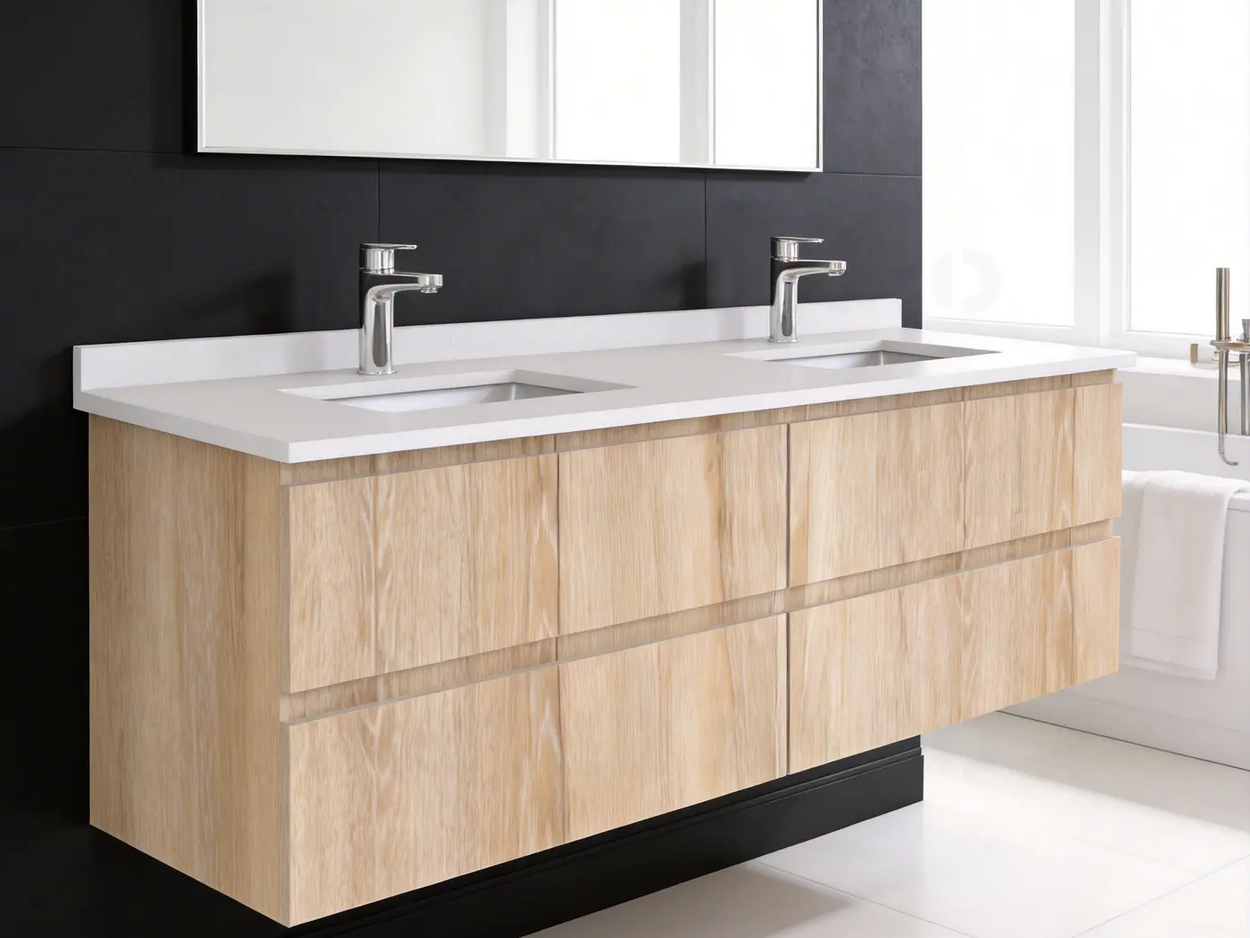 Mueble vanitorio Doble Aéreo  de 140 cm /  M5-1423 -DA / Cava 1