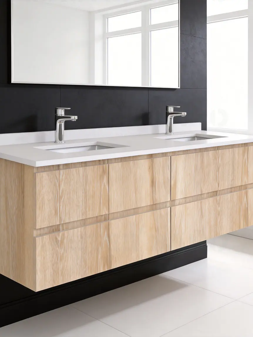 Mueble vanitorio Doble Aéreo  de 140 cm /  M5-1423 -DA / Cava 1