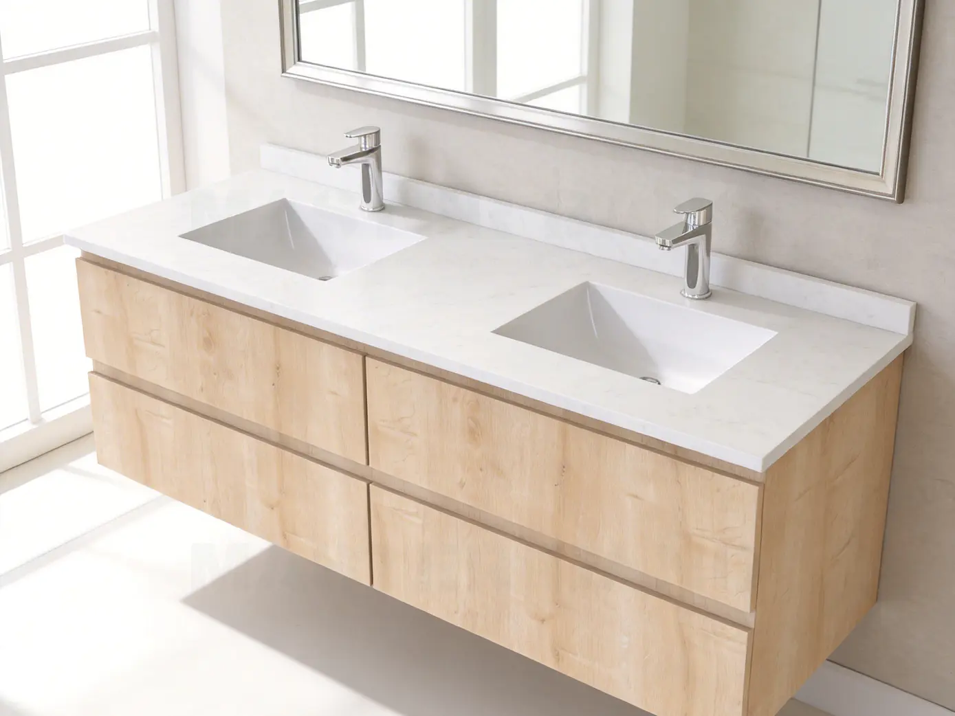 Mueble vanitorio Doble Aéreo  de 140 cm /  M5-1423 -DA / Rustico 1