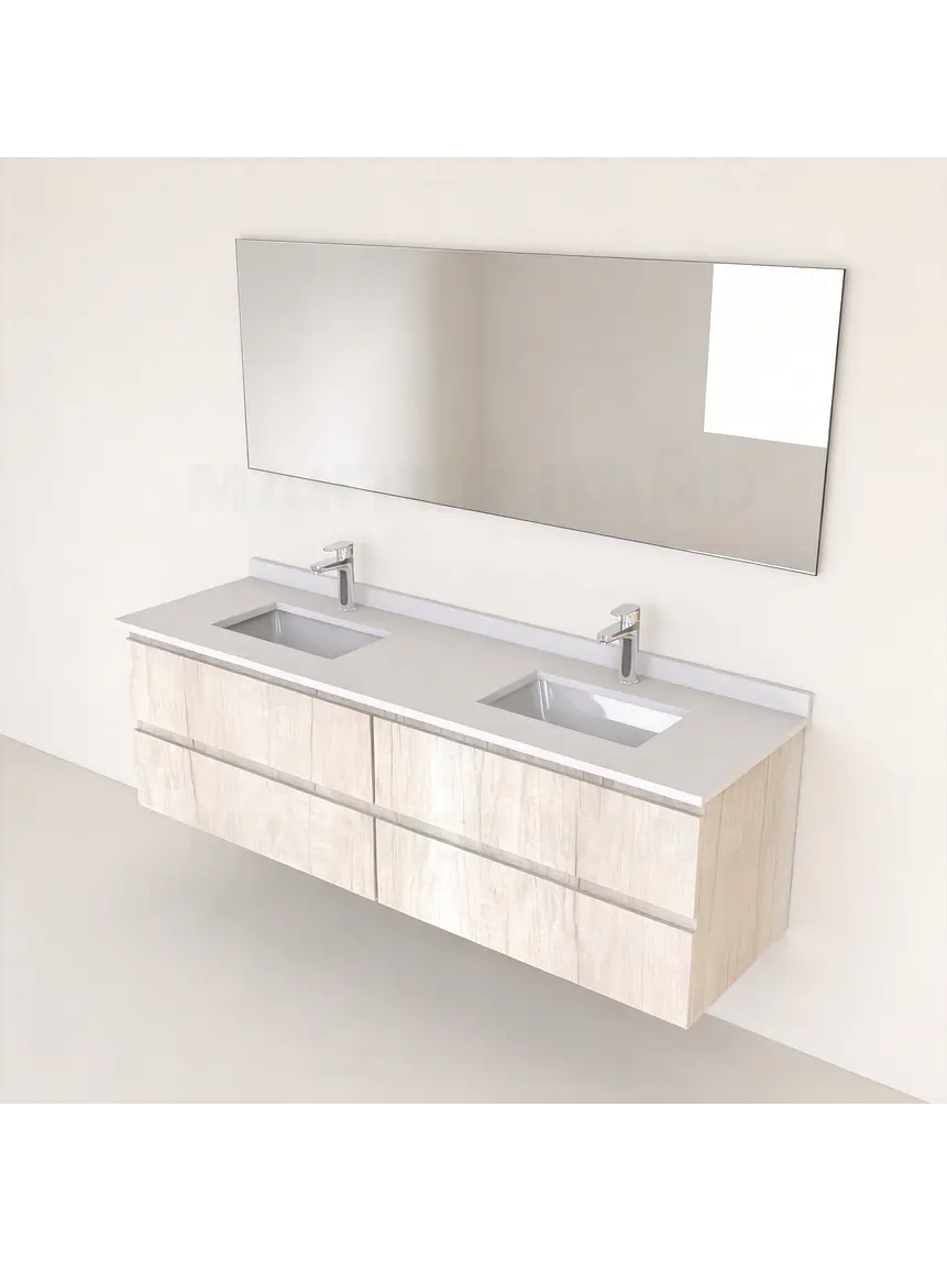 Mueble vanitorio Doble Aéreo  de 140 cm /  M5-1423 -DA / Toscana 1