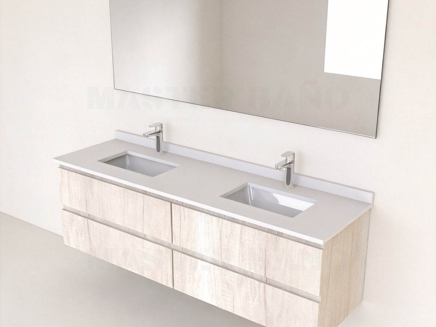 Mueble vanitorio Doble Aéreo  de 140 cm /  M5-1423 -DA / Toscana 1