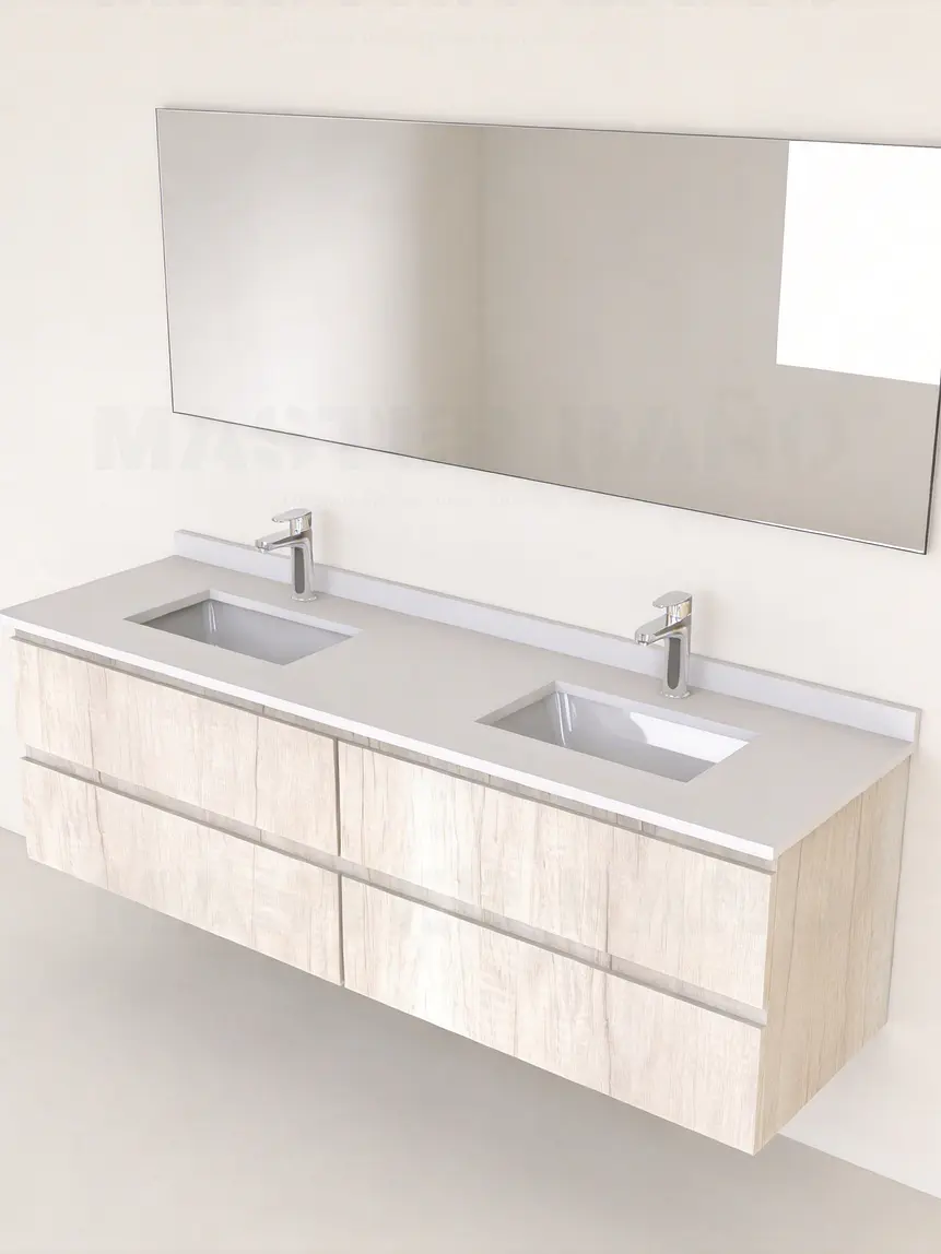 Mueble vanitorio Doble Aéreo  de 140 cm /  M5-1423 -DA / Toscana 1