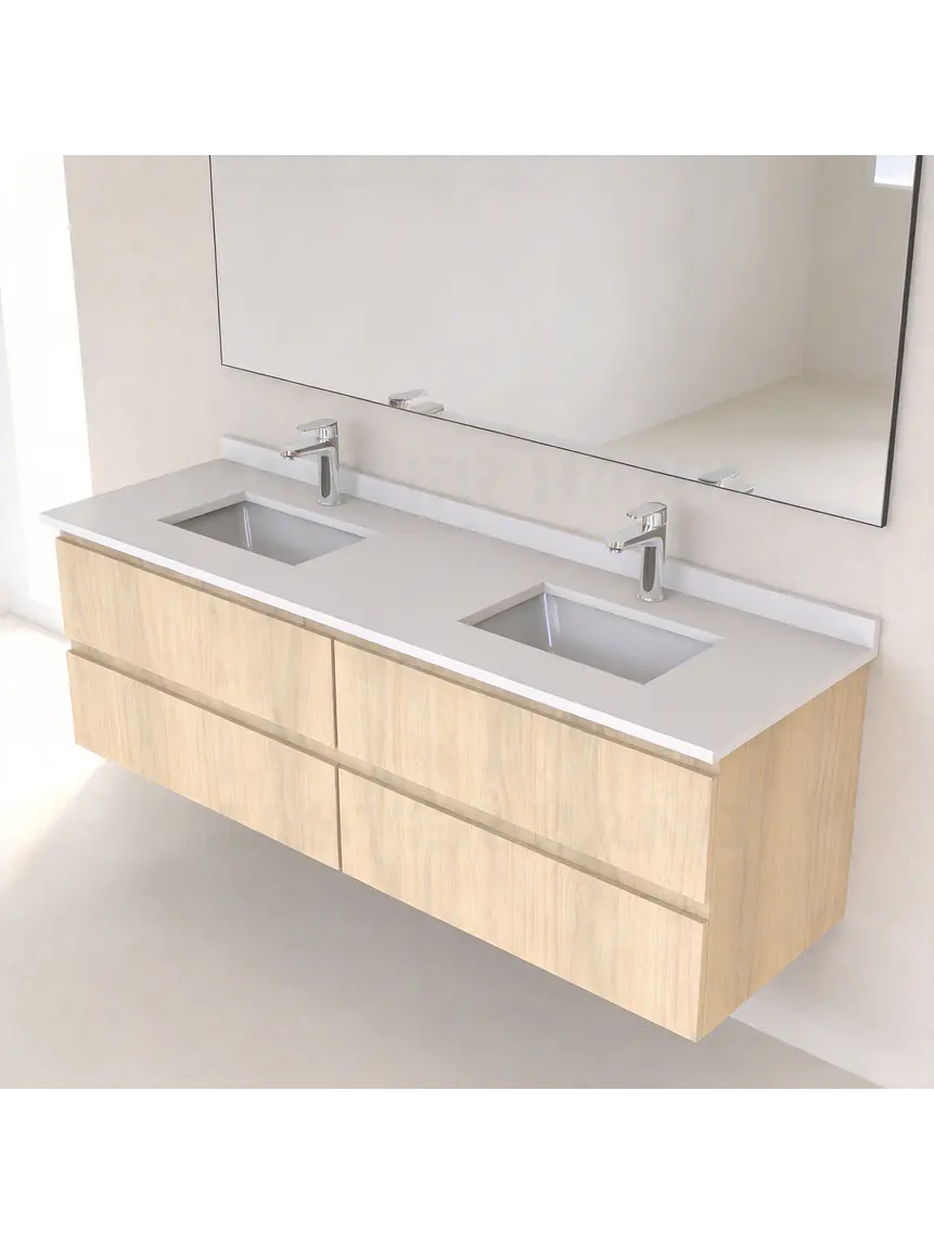 Mueble vanitorio Doble Aéreo  de 140 cm /  M5-1423 -DA / Nougat 1