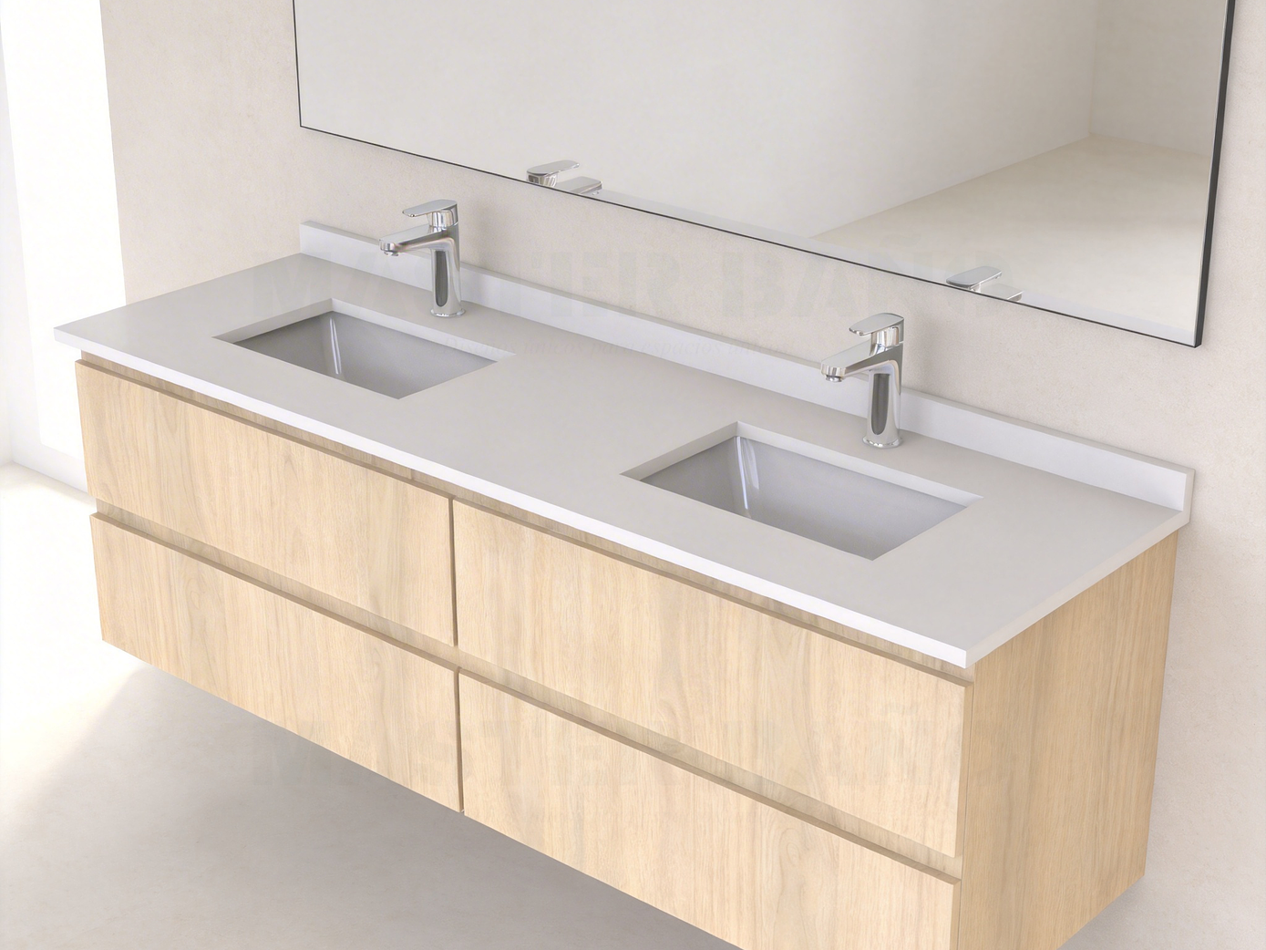 Mueble vanitorio Doble Aéreo  de 140 cm /  M5-1423 -DA / Nougat 1