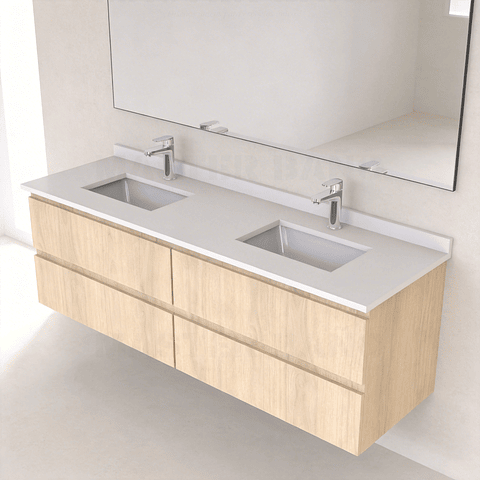 Mueble vanitorio Doble Aéreo  de 140 cm /  M5-1423 -DA / Nougat