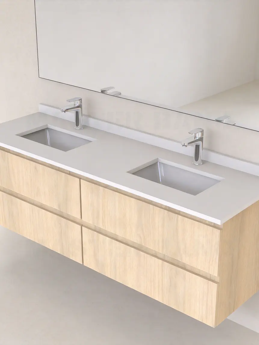 Mueble vanitorio Doble Aéreo  de 140 cm /  M5-1423 -DA / Nougat 1